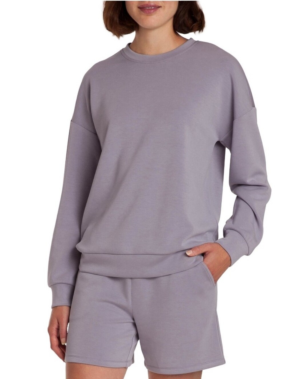LazyPants Lilac Gray Crewneck And Short Set Size S